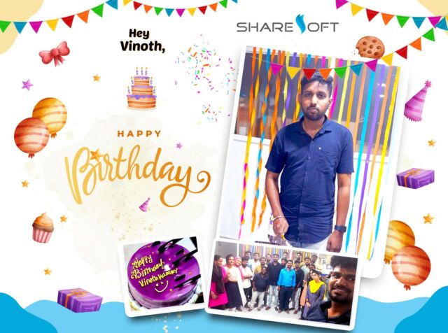 Happy Birthday to Our family member Mr. Vinoth Kumar Wishing you a great year ahead!!!

#happybirthday #hbd #sharesofttechnology #celebration #birthday #celebrate #celebrations #party