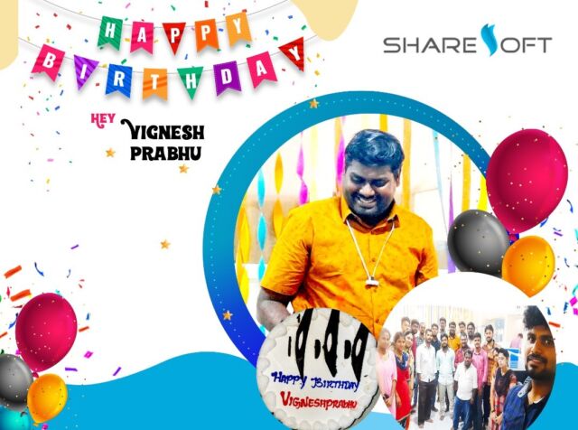 Happy Birthday to Our Project Manager Mr.Vignesh Prabu Wishing you a great year ahead!!!
#happybirthday #hbd #sharesofttechnology #celebration #birthday #celebrate #celebrations #party #joy